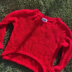 BRIGHT PINK CROPPED SWEATER